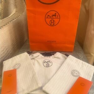 Hermes shopping bag with accessory bags.